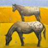 'Two Appaloosas' oil painting by Scott Redden | Oil And Acrylic Painting in Paintings by Scott Redden. Item made of linen & synthetic