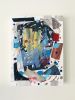 Blue Collage Art | Mixed Media by NAMYOONSOOART. Item made of canvas