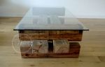Rustic Coffee Table. Barn Wood Coffee Table. Glass Table | Tables by Ticino Design. Item made of wood & glass compatible with minimalism and contemporary style