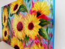 Sunflowers | Oil And Acrylic Painting in Paintings by Iryna Fedarava. Item composed of canvas in contemporary or country & farmhouse style