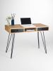 Home office desk, industrial small table, with black drawers | Tables by Mo Woodwork. Item composed of wood and metal in minimalism or mid century modern style