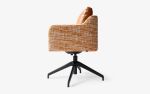 Papillonne Black Swivel Office Chair | Chairs by LAGU. Item made of fabric with brass