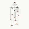 Emily V8 Pendant Light – Gold Semi-Matte | Chandeliers by MOSS Objects. Item made of oak wood with steel works with contemporary & modern style