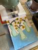 Sunflowers in Green Vases | Oil And Acrylic Painting in Paintings by Erin Donahue Tice Fine Art. Item composed of paper and synthetic