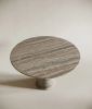 Italian Silver Travertine Round Table - Dining Room Table | Dining Table in Tables by TigerWoodAtelier. Item composed of marble compatible with minimalism and contemporary style