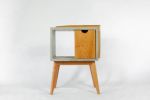 Half'n Half | Nightstand in Storage by Curly Woods. Item made of maple wood with concrete works with mid century modern style