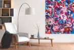 Wild Garden (36x48x1.5") | Oil And Acrylic Painting in Paintings by Valerie Capewell. Item composed of canvas & paper compatible with contemporary style