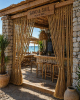 Boho Style Jute Rope Covers - Shade Canopy for Patio | Curtains & Drapes by Dimitar Kostadinov | Santorini View Studios Firostefani in Firostefani