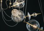 Trapezi Six Lights | Chandeliers by SilvioMondinoStudio. Item made of brass with glass