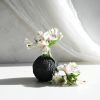 Sphere Bud Vase in Textured Carbon Black Concrete | Vases & Vessels by Carolyn Powers Designs. Item composed of concrete and glass in minimalism or contemporary style