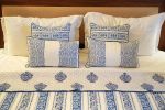 Alternate Indigo Floral Striped Quilt | Linens & Bedding by Jaipur Bloc House. Item made of cotton