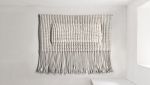 Bouclé Large Macramé Wall Hanging White | Macrame Wall Hanging in Wall Hangings by MACRO MACRAME by Maeve Pacheco | Telluride, CO in Telluride. Item made of oak wood with cotton works with contemporary & japandi style