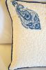 Indigo Paisley Motif Cushion Cover | Sham in Linens & Bedding by Jaipur Bloc House. Item composed of cotton