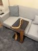 Epoxy Resin C Shape Coffee Table For Couch - Sofa Coffee Tab | Tables by Tinella Collection. Item composed of wood and synthetic in minimalism or contemporary style
