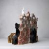 Pink Dream Candle Holder — Reclaimed Marble & Wood | Decorative Objects by Gabor Gobi. Item composed of wood & marble