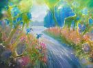 Nature Weaves a Spell - a very large river landscape | Oil And Acrylic Painting in Paintings by Gill Bustamante. Item composed of canvas in boho or contemporary style