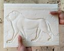 Walking Lion - ancient art replica | Wall Sculpture in Wall Hangings by Igor Petrushov. Item made of marble works with mid century modern & mediterranean style