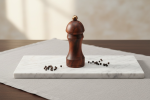 Walnut Pepper Mill with Gold Accent – Hand‑Turned | Placemat in Tableware by Holzkunst Samuel Meisinger. Item made of walnut with brass works with art deco & modern style