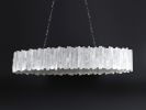 Elliptical oval selenite chandelier | Chandeliers by Ron Dier Design