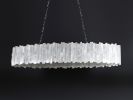 Elliptical oval selenite chandelier | Chandeliers by Ron Dier Design. Item composed of glass