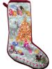 bespoke hand-embroidered needlepoint HOLIDAY STOCKING | Embroidery in Wall Hangings by Mommani Threads. Item composed of wool in contemporary or eclectic & maximalism style