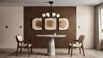 Round Travertine Dining Table | Tables by HamamDecor LLC. Item composed of marble in minimalism style