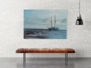 Ocean Sunset Boat 5 | Oil And Acrylic Painting in Paintings by Irena Orlov. Item made of canvas