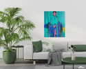 Falling Silence — Alienation Series | Paintings by Gela Mikava. Item made of fabric works with contemporary & eclectic & maximalism style