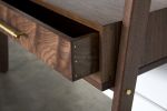 Mid Century Modern Walnut Ladder Shelf with Drawer | Shelving in Storage by LIRIO Design House+. Item made of oak wood works with minimalism & mid century modern style