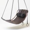 Modern Leather Sling Hanging Chair Now in A Slimmer Frame fo | Lounge Chair in Chairs by Studio Stirling. Item made of steel with leather works with minimalism & contemporary style