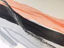 Peach and Black Abstract in Washi (on Canvas) | Oil And Acrylic Painting in Paintings by Jan Sullivan Fowler. Item composed of canvas