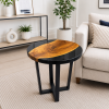 Epoxy Side Table, Round Resin Corner Table | End Table in Tables by Innovative Home Decors. Item made of wood compatible with country & farmhouse and art deco style