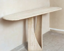 Natural Travertine Console Table. Narrow Console Table. | Tables by HamamDecor LLC. Item composed of marble in minimalism or contemporary style