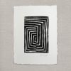 Labyrinth, Linocut, Ink on paper | Prints by Llinella. Item composed of paper compatible with minimalism and contemporary style