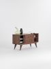 Media cabinet made of walnut wood, record player stand | Media Console in Storage by Mo Woodwork