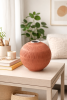 Handcarved Pink Clay Vase: Wabi-Sabi Ceramic Art | Vases & Vessels by ENOceramics. Item made of ceramic works with boho & contemporary style