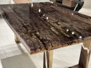 Special Tree Bark & Moss Epoxy Table | Dining Table in Tables by Tinella Collection. Item composed of oak wood in minimalism or art deco style