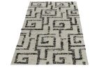 Contemporary Kilim Rug in Ivory, Charcoal Black Geometric | Area Rug in Rugs by Rug and Kilim