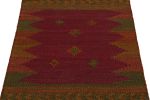 1980s Vintage Sofreh Kilim rug in Maroon, Green and Orange | Area Rug in Rugs by Rug and Kilim