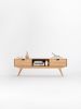 Media console, TV stand record player made of solid oak wood | Storage by Mo Woodwork | Stalowa Wola in Stalowa Wola. Item made of birch wood compatible with minimalism and mid century modern style