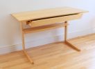 Maple Cantilevered Desk with Angled Front | Tables by Simon Metz Woodworking. Item made of wood works with contemporary style