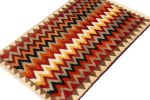 Vintage Gabbeh Persian Tribal Rug in Vibrant Chevron Pattern | Area Rug in Rugs by Rug and Kilim