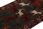 Vintage Gabbeh Tribal rug in Brown with Multicolor Ram | Area Rug in Rugs by Rug and Kilim