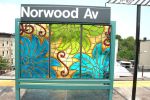 Culture Swirl MTA public art commission for Norwood Subway Station, Brooklyn New York | Public Mosaics by Margaret Lanzetta | 205 Street Station in The Bronx