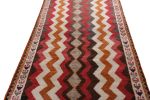 Antique Gabbeh Geometric Beige-Brown and Red Wool Persian | Area Rug in Rugs by Rug and Kilim