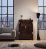 Ming Dynasty Style East Asian Dragon Lattice Wine Cabinet I | Storage by Dynasty Artisan. Item composed of wood in minimalism or contemporary style