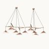 Emily Group of Nine Pendant Light – Gold Semi-Matte | Chandeliers by MOSS Objects. Item made of oak wood with steel works with contemporary & modern style