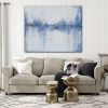 "Blue Lines" | Oil And Acrylic Painting in Paintings by Shirly Maimom Art. Item made of canvas works with contemporary & art deco style