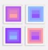 Geometric Color Study Set of 4 in Preppy Pastels | Prints by Daylight Dreams Editions. Item composed of paper in minimalism or mid century modern style