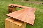 Custom Live edge Cherry L desk | Cabinet in Storage by Gill CC Woodworks. Item made of maple wood